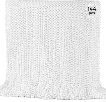 YAXINRUI 144 PCS White Mardi Gras Beads, 33" White Bead Necklaces Party Costume Necklace Round Parade Throw Beads in Bulk for Mardi Gras Christmas Festive Events, Party Favors