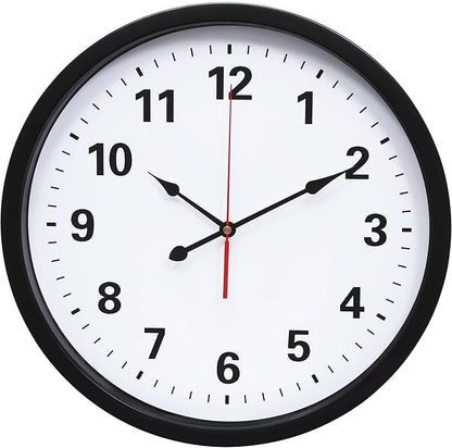 LEIKE Metal Wall Clock 16IN Black, Retro Silent Quartz Battery Operated, Decorative for Patio, Kitchen, Living Room, Bedroom, Pool