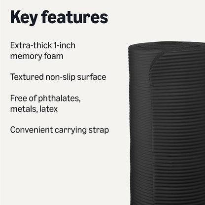 Amazon Basics Extra Thick Exercise Yoga Mat with Carrying Strap