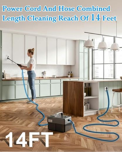 Steam Cleaner for Home - 1600ML Water Tank 15s Heat-Up Portable Steamer for Cleaning, 6 Level Adjustable, 2500W, 45PSI, 250°F Steam, Handheld Steam Cleaner for Car Detailing, Grease, Tile,Grout