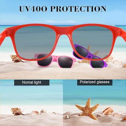 FEPITO 24 Pack Party Sunglasses Bulk for Birthday Party Favors Goody Bag Fillers for Beach Pool Party Toys for Adults, Red