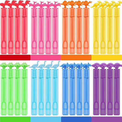 32 Pack Bubble for Kids Party Favors, 8 Style Mini Bubble Wands with Gift Box, Dinosaur Toys Bulk for Carnival Prizes Goodie Bag Stuffers Supplies, Birthday Bath Time Bubbles Blower Toy for Girl Boy