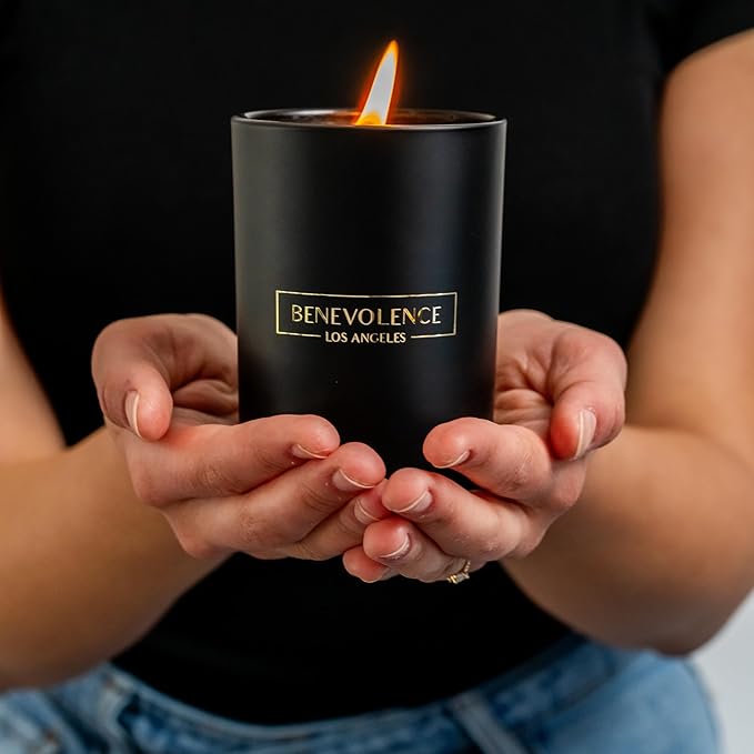 Benevolence LA Black Berries (Baies) Scented Candle | Soy Candles, Black Candle for Home | Gifts for Women and Men | Home Fragrance | Aromatherapy | Bathroom Freshener | 10oz