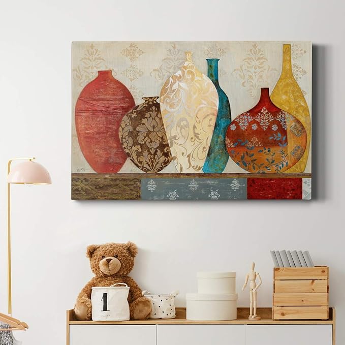 Wexford Home Home Decor Landscape Canvas Wall Art Abstract Floral Painting Modern Pictures Artwork Decoration for Living Room Kitchen Bathroom Office, Ready to Hang, collection of memories, 24x36