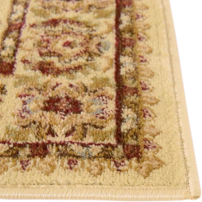 Rugs.com Aditi Collection Rug – 7' 10 Square Cream Low Rug Perfect for Living Rooms, Kitchens, Entryways
