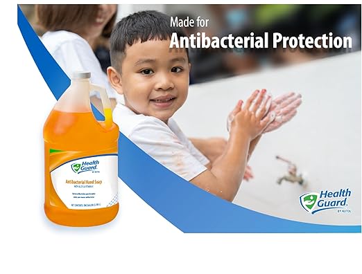 Health Guard 21513 Antibacterial Hand Soap, 1 Gallon Pour Top Bottle, Amber with Citrus Spice Scent (Case of 2)