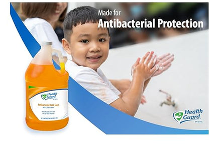 Health Guard 21513 Antibacterial Hand Soap, 1 Gallon Pour Top Bottle, Amber with Citrus Spice Scent (Case of 2)