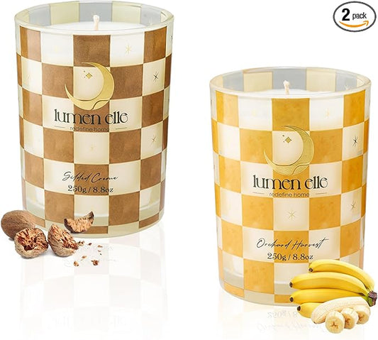 Winter Candle Gift Set for Women (2-Pack) - Gourmand, Fruity & Sweet Scented Soy Wax Candles, Clean Burning, Eco-Friendly, Cozy Home Decor Gift (8.8 oz Each) (Joyride Set No. 08)