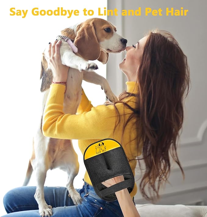 Pet Hair Removal Glove – Electrostatic Grooming Mitt for Dogs & Cats, Gentle Deshedding & Fur Removal Tool for Pets, Furniture, Car Seats, Clothing & Sofas, Reusable & Easy to Clean