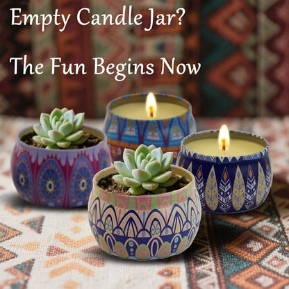 Scented Soy Candles Gift Set for Women – 4 Large 4.4 oz Aromatherapy Jar Candles, 120-Hour Burn Time, Spring Home Decor, Wedding & Yoga Relaxation Gift