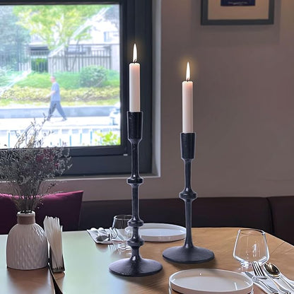SEINHIJO Iron Taper Candle Holder Set of 2 - Decorative Tall Candle Stand, Candlestick Holder for Wedding, Dining Table, Party Decoration