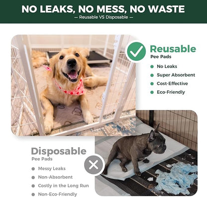 FXW Homeplus Unleashed Indoor Dog Playpen - Stress-Free and Safe Play, Heavy Duty 45 Inch 8 Panels with Washable Pee Pad for Large Dogs, Black│Patented