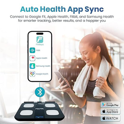 8-Electrode Smart Weight Scale for Body Weight with Mobile App | Digital Weight Scale | BIA Technology for BMI, Muscle Mass & More | Bluetooth Connectivity