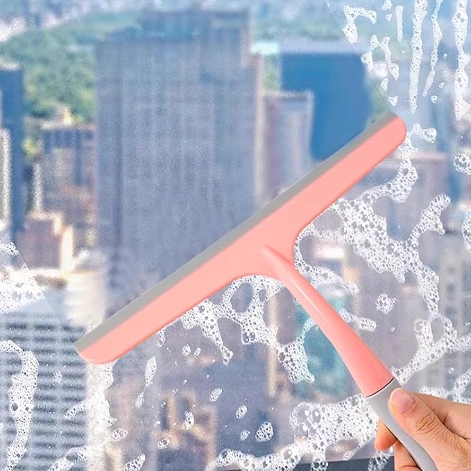 3 Pcs Shower Squeegee for Glass Doors, Car Window Squeegee, Streak-Free Mirror Cleaner Tool for Bathroom Kitchen Sink Countertop Tile Glass Shower Door Scraper Household Squeegees, with 3 Hooks