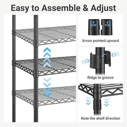 VIPEK Classic V6 Wire Garment Rack 5 Tiers Heavy Duty Clothes Rack for Hanging Clothes, Wardrobe Racks Compact Large Metal Clothing Racks Freestanding Closet Storage Racks, Max Load 850LBS, White