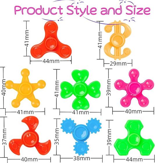 100 Pack Mini Fidget Spinners Bulk Toys for Kids 3 4 5 6 7 8 9 Party Favors Goodie Bags Stuffers Birthday Return Gifts Classroom Rewards Prize Box