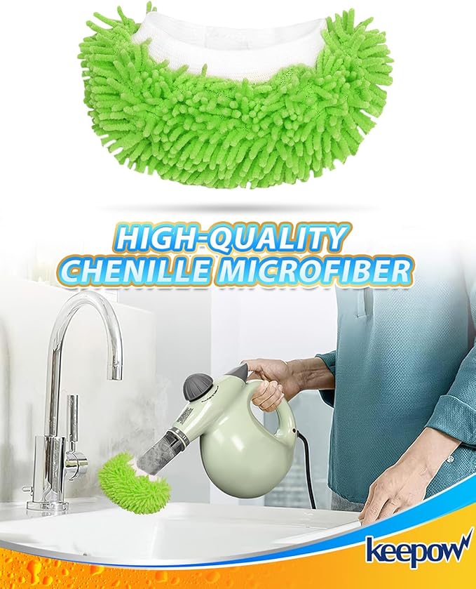 KEEPOW 8 Pack Microfiber Cloths for Handheld Steam Cleaner Compatible with Bissell Steam Shot, Comforday, PurSteam, Wagner, Universal Washable Mop Pads Steam Cleaner Attachments