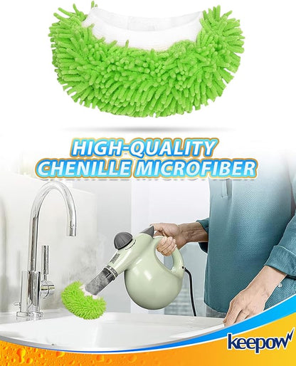 KEEPOW 8 Pack Microfiber Cloths for Handheld Steam Cleaner Compatible with Bissell Steam Shot, Comforday, PurSteam, Wagner, Universal Washable Mop Pads Steam Cleaner Attachments