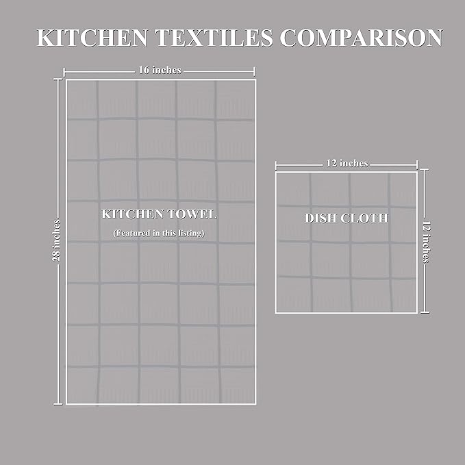 Sticky Toffee Cotton Kitchen Towels Set of 4, Red and White, 28 x 16 in, Absorbent Reusable Hand and Dish Towels, Tea Towels, Oeko-Tex Cotton