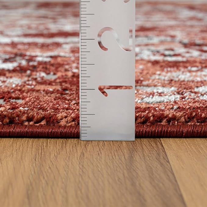 LUXE WEAVERS Moroccan Red 6x9 Medallion Area Rug for Living Rooms