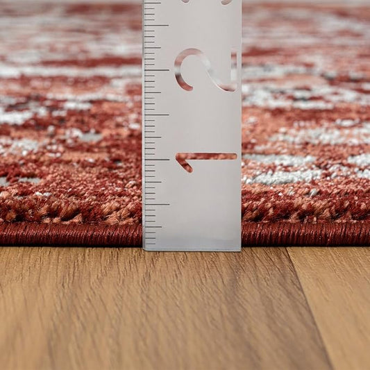 LUXE WEAVERS Moroccan Red 5x7 Medallion Area Rug for Living Rooms