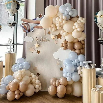130pcs White Sand Balloons Different Sizes 18" 12" 10" 5" Off White Party Latex Balloons for Birthday Baby Shower Graduation Wedding Gender Reveal Anniversary Party Decorations