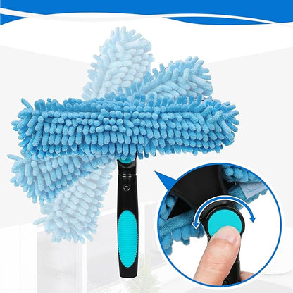 MAVRIZ 5-12 FT Window Washing Kit with Extension Pole (2 Window Squeegee + 1 Telescopic Pole)
