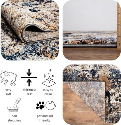 Keen Home Design Area Runner Rugs - 2x8 Non-Shedding, Abstract Runner for Kitchen, Living Room, Bedroom, Dining Room, Entryway - Size: 2'8" x 7'7", Multi