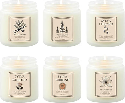 Scented Candle Gift Set for Women, Pet-Friendly 6-Pack Soy Wax Candles, 10% Essential Oils, Quick Diffusion, Long-Lasting Fragrance, 20-24H Burn, Ideal for Yoga, Relaxation, Stress Relief & Home Décor