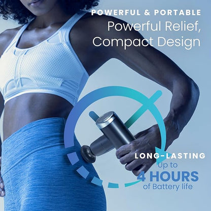 HOM Deep Tissue Mini Massage Gun - Quiet and Portable Handheld Massager for Treating Muscle Soreness, Back Pain and Body Ache