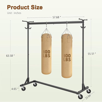 Hoctieon Z Clothes Rack with Cover, Metal Heavy Duty Clothing Rack, Rolling Garment Rack with Wheels, with Dustproof Cover Waterproof Protector, with 2 Durable Zippers, for Hanging Clothes, Black