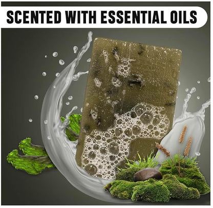 Ness Mens Soap Bar - Maritime Moss Scent - Natural Soap For Men - Mens Bar Soap With Organic Ingredients & Essential Oils - Moisturizing Bar Soap - Handmade In The USA, Cruelty Free, Vegan - 3 Pack