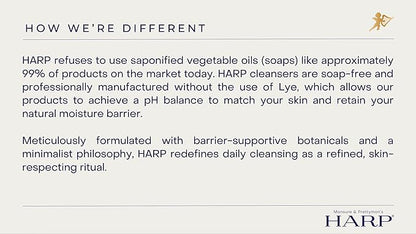 HARP pH-Balanced (5.0-6.0) Body Wash Bar. ZERO saponified oils. Protects Moisture Barrier. Gentle for Sensitive/Dry skin. + Shea Butter/Borage Oil. Non-Comedogenic. FRESH SPORT Fragrance.