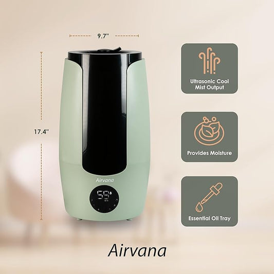2.25 Gallon (8.5 Liter) Top Fill Digital Humidifier with LED Display Screen, Sleep Mode, and Coverage up to 757 Square Feet, AV200HUM White