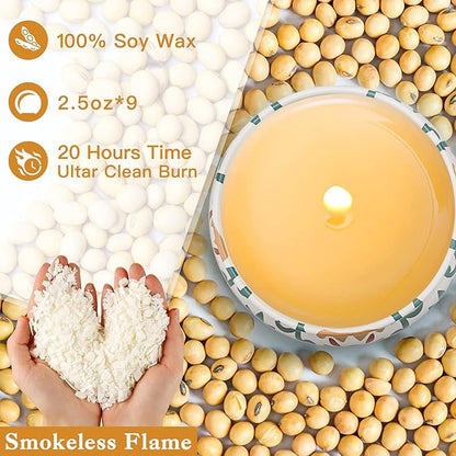 Scented Candles, 9 Packs 2.5oz Candle Set, Soy Candles for Home Scented, Aromatherapy Candle Gift Set for Stress Relief, Bathing, Ideal Gifts for Women Birthday, Valentines Day, Mothers Day