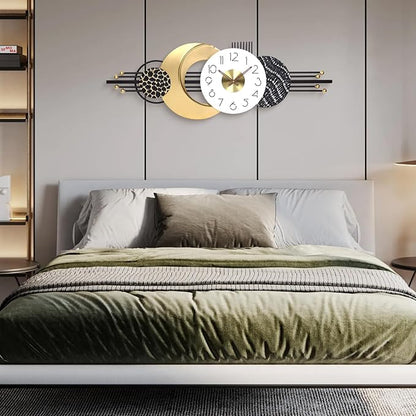 38x14 Inch Modern Large Wall Clock Battery Operated, Silent Non-Ticking Decorative Analog Clocks for Living Room, Bedroom, Office, Kitchen, Entryway