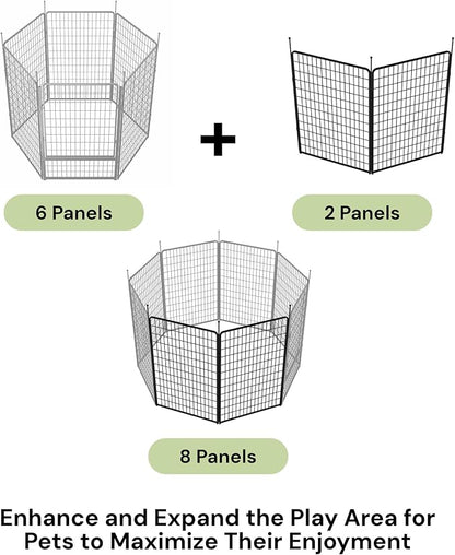 SunsGrove Dog Playpen Out Door with Wider Door, Heavy Duty 50 Inch 2 Panels Dog Pen, Anti Rust Dog Fence, Easy Insert into Soil, Pet Playpen for Yard RV Camping