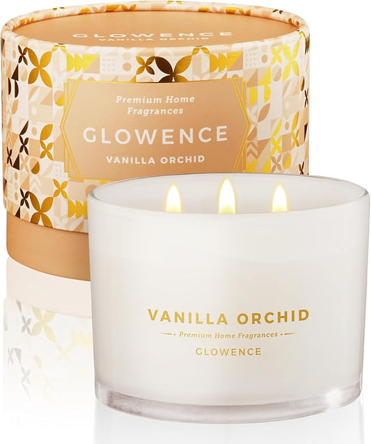 Vanilla Scented Candle - 100% Natural Soy Wax - Large 3 Wick Jar Candle - Up to 40 Hours Burning Time - Aromatherapy Candles for Home - Housewarming Gift for Men and Women