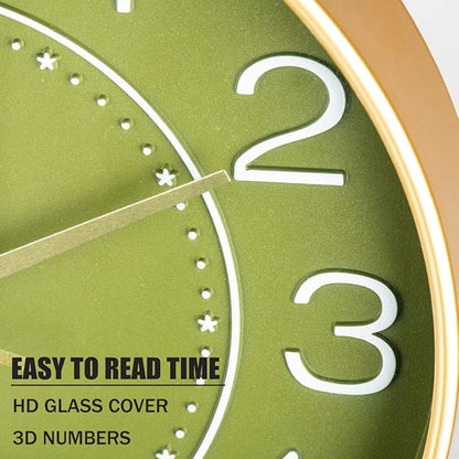 HZDHCLH Modern Wall Clocks Battery Operated,10 inch Olive Green Clock for Wall,Silent Small Wall Clock for Living Room Bedroom Kitchen Office Nursery Decor