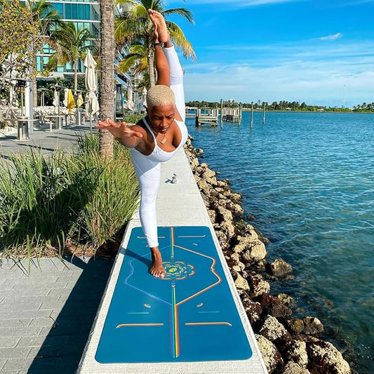 Liforme Printed Yoga Mat Collection - Free Yoga Bag Included - Patented Alignment System, Warrior-like Grip, Non-Slip, Eco-friendly, Sweat-resistant, Long, Wide and Thick for Comfort