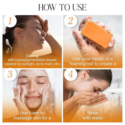 LaVitali, Premium 6 Bars Kojic Acid Soat with Lemon Turmeric, Natural soap, Handmade, Sugar/Caffeine/Gluten Free, 100% Natural & Pure, Great For All Skin Types Body Care Body Wash