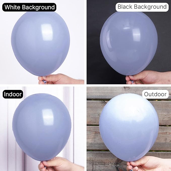 PartyWoo Dusty Blue Purple Balloons 50 pcs 12 Inch Periwinkle Lavender Latex Helium Balloons for Graduation Baby Shower Gender Reveal Wedding Butterfly Birthday Party Decorations Blue-F49
