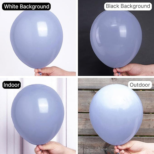 PartyWoo Dusty Blue Purple Balloons 50 pcs 12 Inch Periwinkle Lavender Latex Helium Balloons for Graduation Baby Shower Gender Reveal Wedding Butterfly Birthday Party Decorations Blue-F49