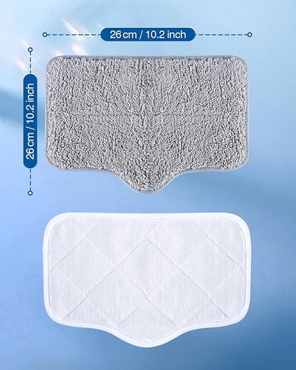 LABIGO Steam Mop Replacement Pads - 6 Pack Machine Washable Microfiber Cloths, Reusable Cleaning Pads