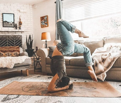 Shakti Warrior Cork Yoga Mat - Artist Designed, Premium Printed Eco-Friendly Non-Slip mat, Great for Regular & Hot Yoga, Pilates, Workouts 72 inch x 24 inch x 3mm Thick