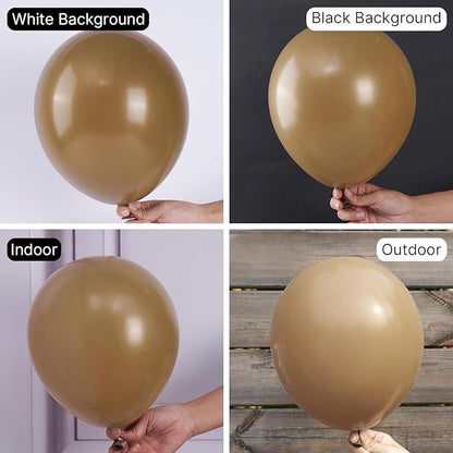 PartyWoo Brown Balloons 50 pcs 12 Inch Coffee Brown Boho Neutral Balloons for Wedding Baby Shower Gender Reveal Safari Jungle Graduation Birthday Party Decorations Brown-F09