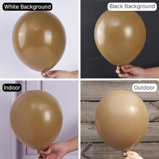 PartyWoo Brown Balloons 50 pcs 12 Inch Coffee Brown Boho Neutral Balloons for Wedding Baby Shower Gender Reveal Safari Jungle Graduation Birthday Party Decorations Brown-F09