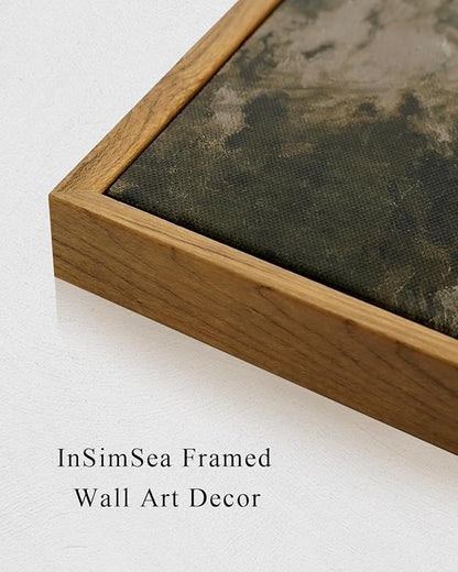 InSimSea Framed Canvas Wall Art Vintage Decor, Large Farmhouse Nature Scenery Clouds Valley Grassland Pictures Prints, Classical Retro Paintings Home Decor for Living Room Bedroom Office, 16"x24"