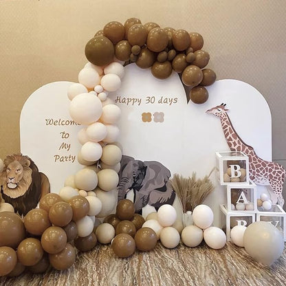 100pcs Brown Balloons 18 inch +12 inch +10 inch +5 inch Latex Party Coffee Balloon Birthday Baby Shower Decorations Wedding Balloons bulk