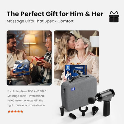 BOB AND BRAD T2 Massage Gun, Deep Tissue Percussion Muscle Massage Gun for Back and Neck, Upgraded 4000 mah Battery, Handheld Electric Back Massager for Athletes Pain Relief